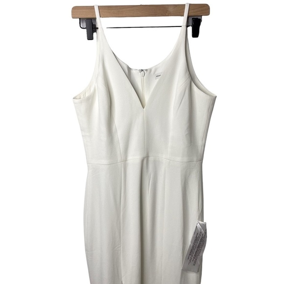 Dress The Population Estella Dress Gown Leg Slit White Size Medium Bridal Prom - Picture 5 of 14